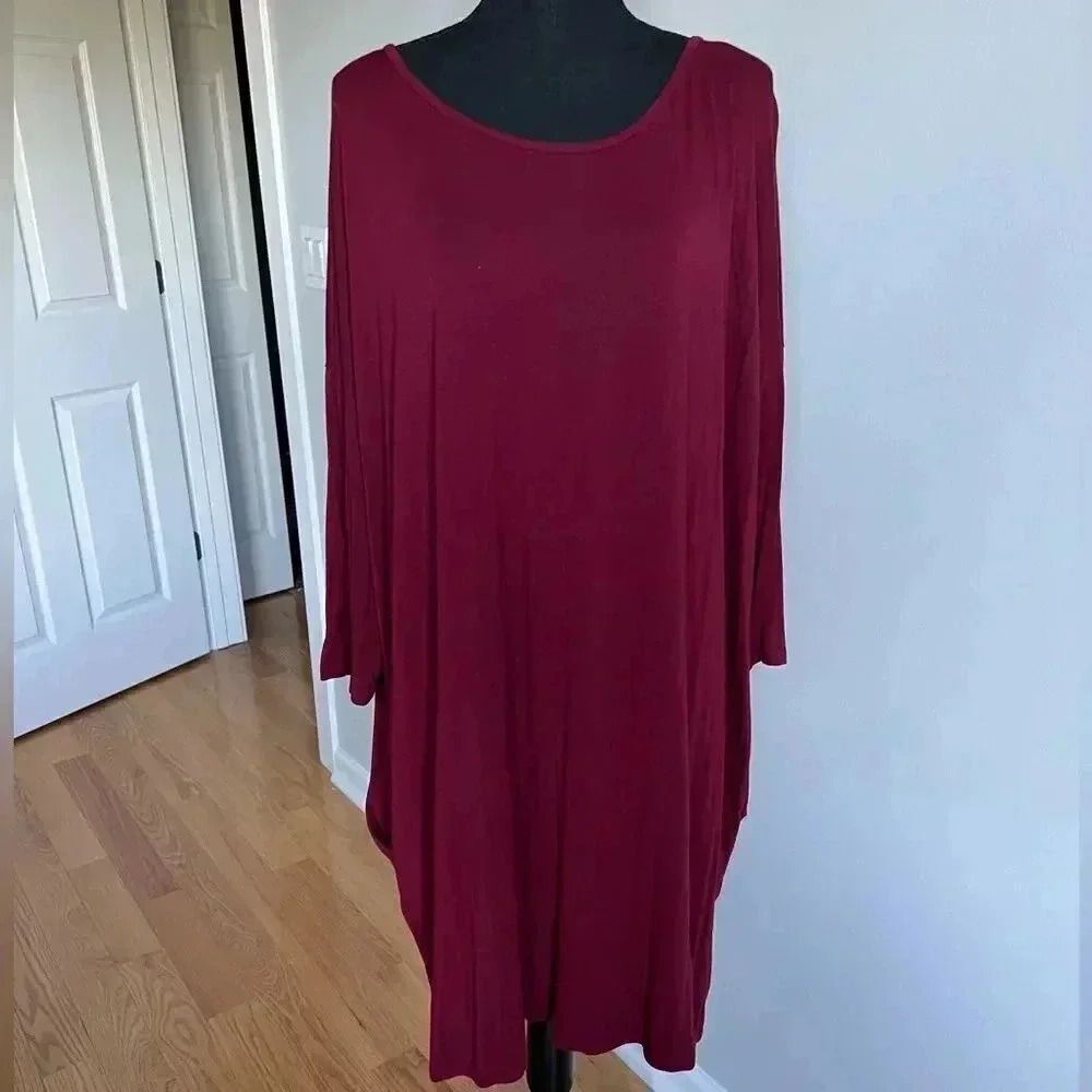 Sweet Pea Red long sleeve dress with pockets